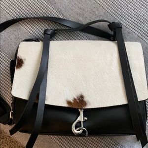 Rebecca Minkoff black and furry cow pattern bag